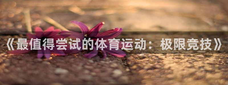 熊猫体育在线观看：《最值得尝试的体育运动：极限竞技》